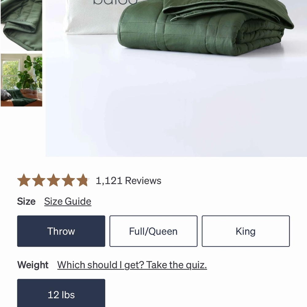 Baloo 12 lb weighted blanket very luxurious $218 new!!